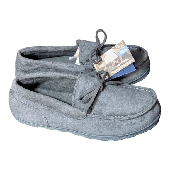 Lazy Steps Men's Moccasin Slippers - Size 12 - Gray - New - Indoor/Outdoor - Picture 1 of 7